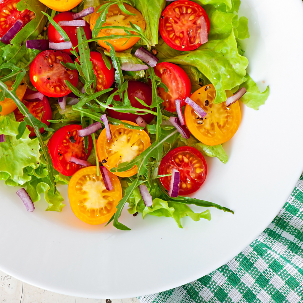 arugula in tomato salad